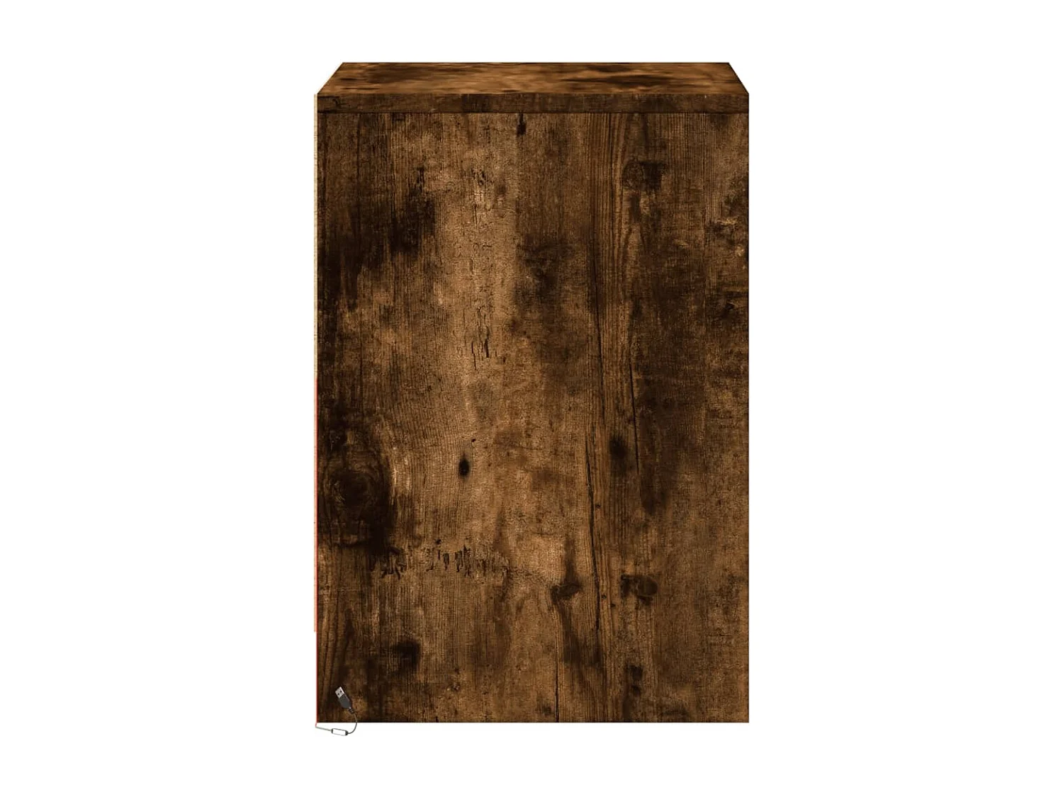 Mesita de noche con luces LED madera ingeniería roble ahumado