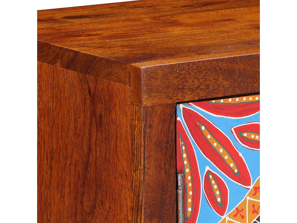 Table de chevet 2 pièces 40x30x45 cm bois d'acacia massif