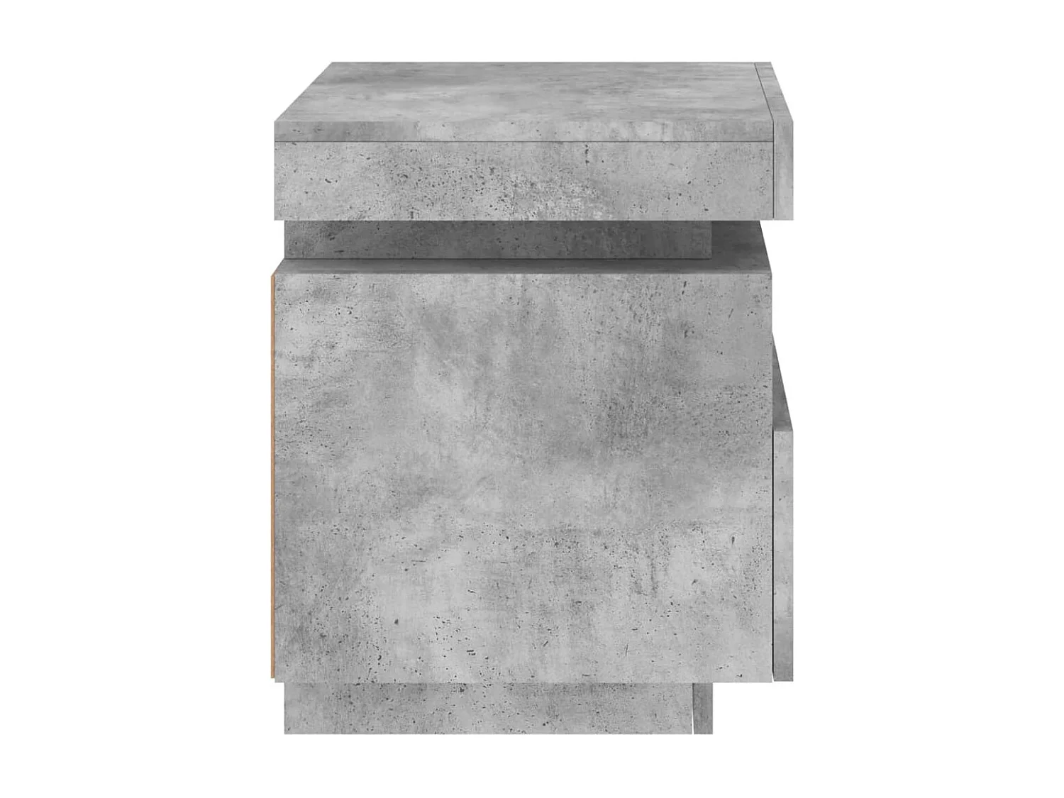 Table de chevet avec lumières LED gris béton 40x39x48,5 cm