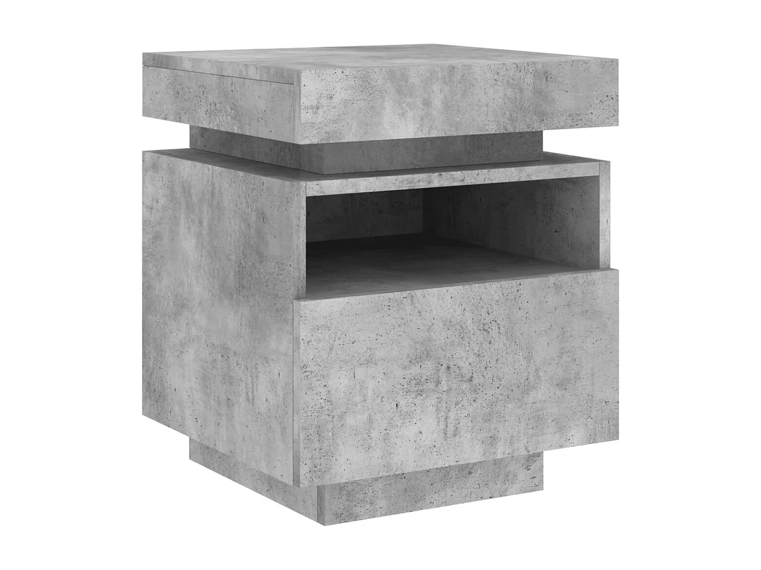Nachtkastje met LED-verlichting 40x39x48,5 cm betongrijs