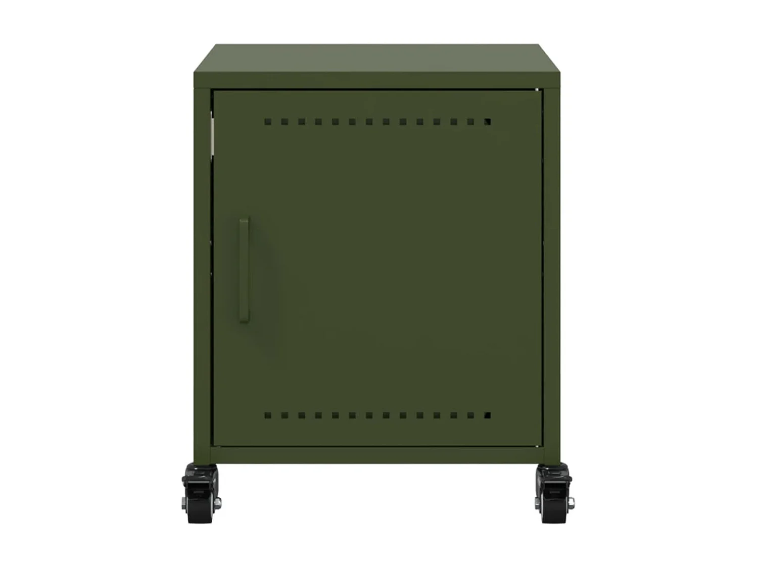 Table de chevet vert olive 36x39x43,5 cm acier