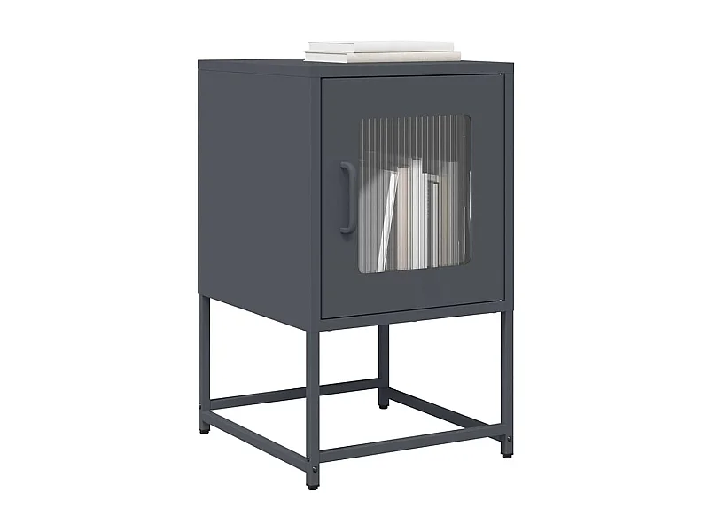 Table de chevet anthracite 36x39x60,5 cm acier laminé à froid