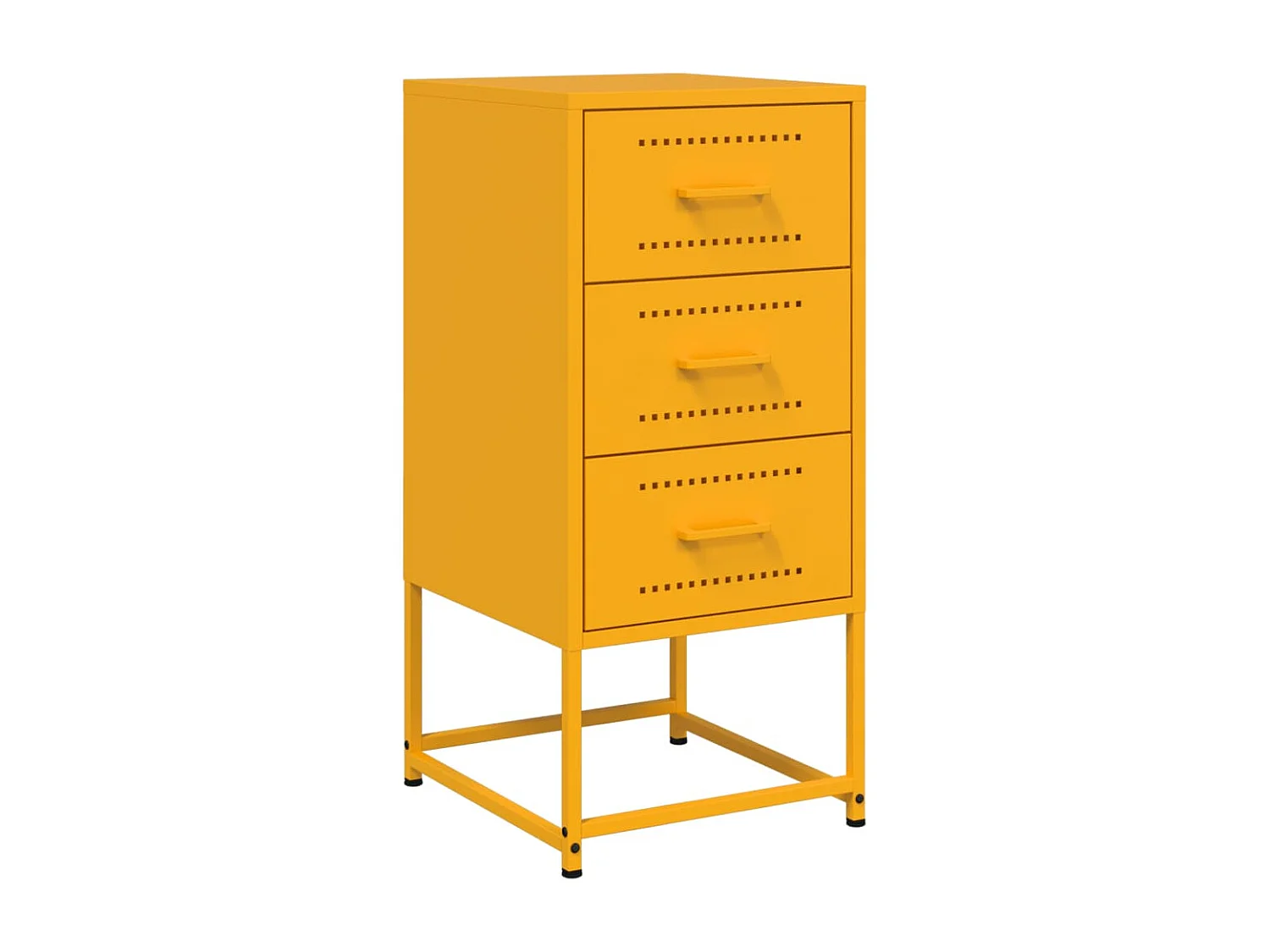 Tables de chevet 2 pièces jaune moutarde 36x39x78 cm acier