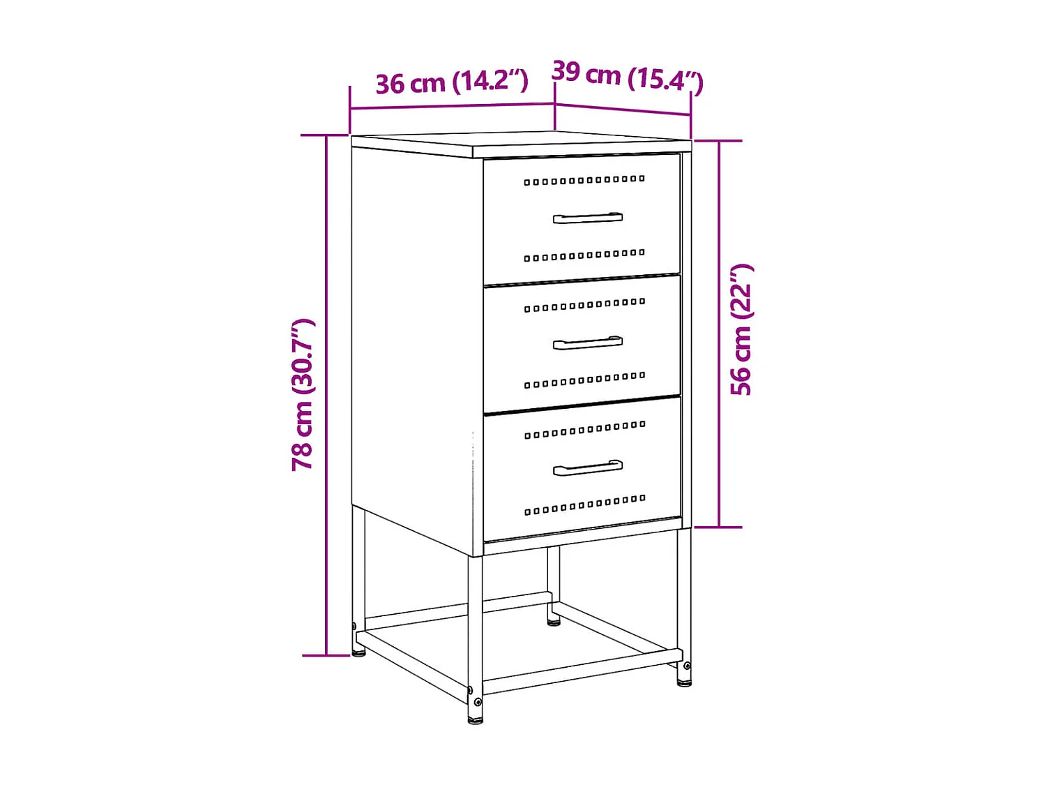 Tables de chevet 2 pièces jaune moutarde 36x39x78 cm acier