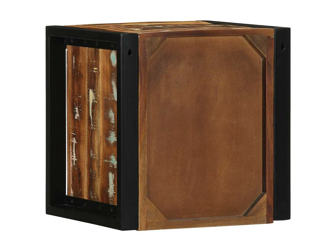 Mesilla de noche multicolor 40x35x40 cm madera maciza reciclada