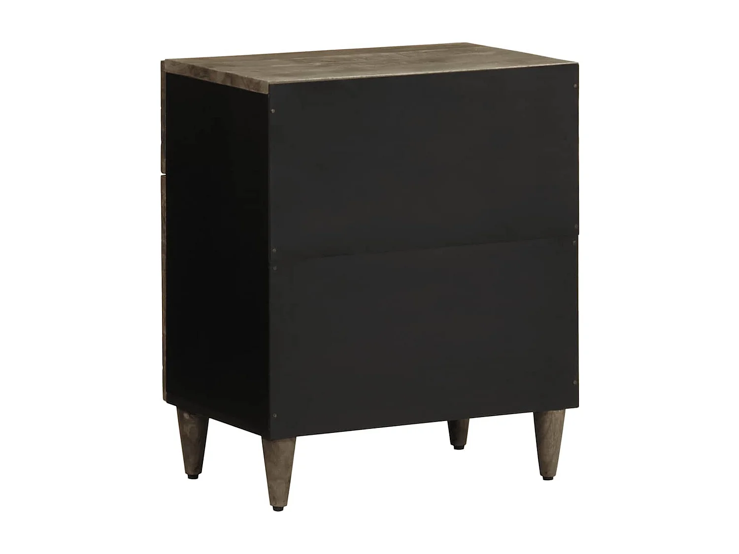 Mesita de noche madera maciza de mango gris claro 50x33x60 cm