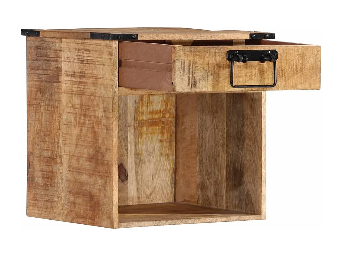 Table de chevet 40x30x37 cm bois de manguier massif