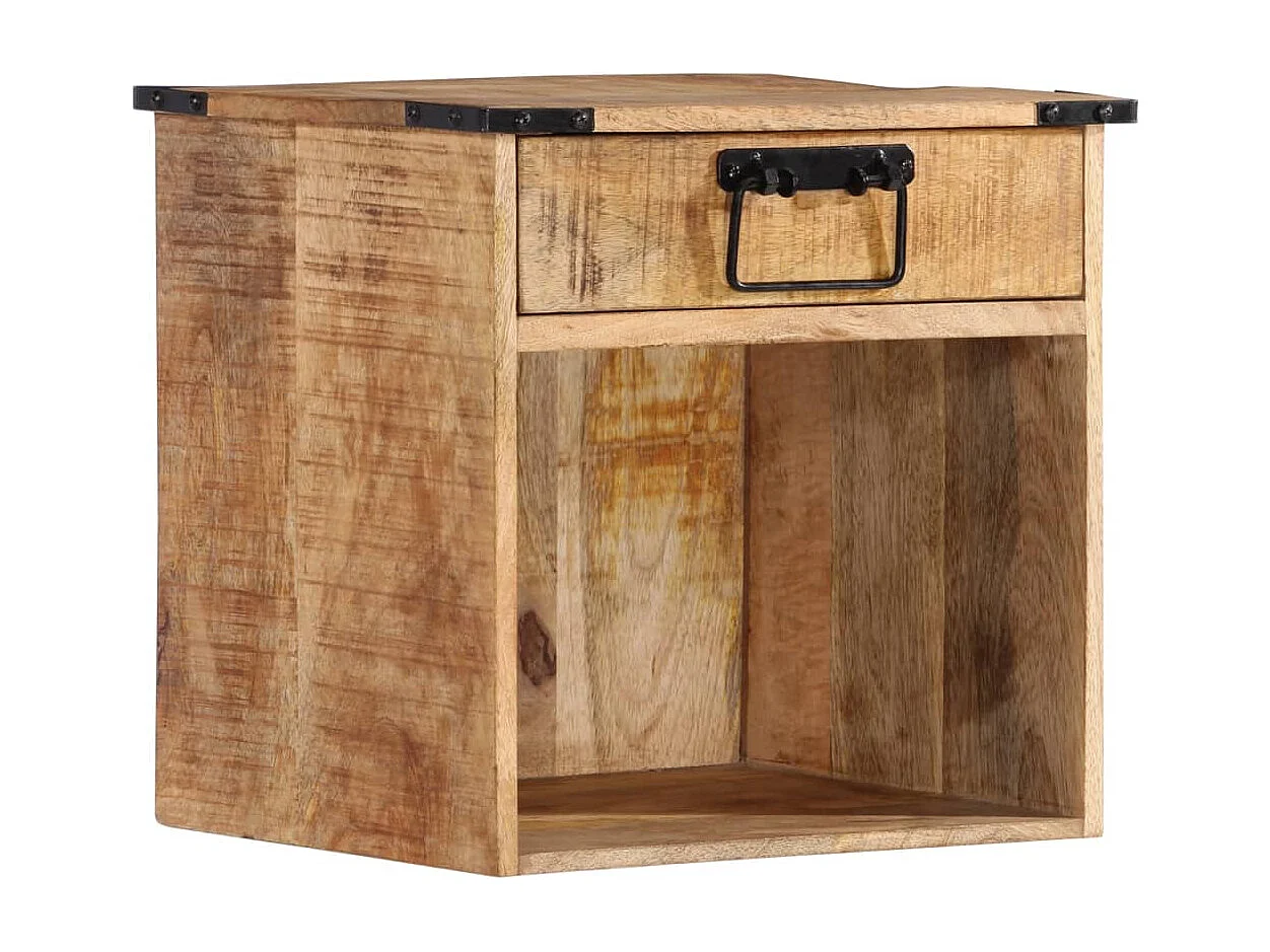 Mesita de noche madera maciza de mango 40x30x37 cm