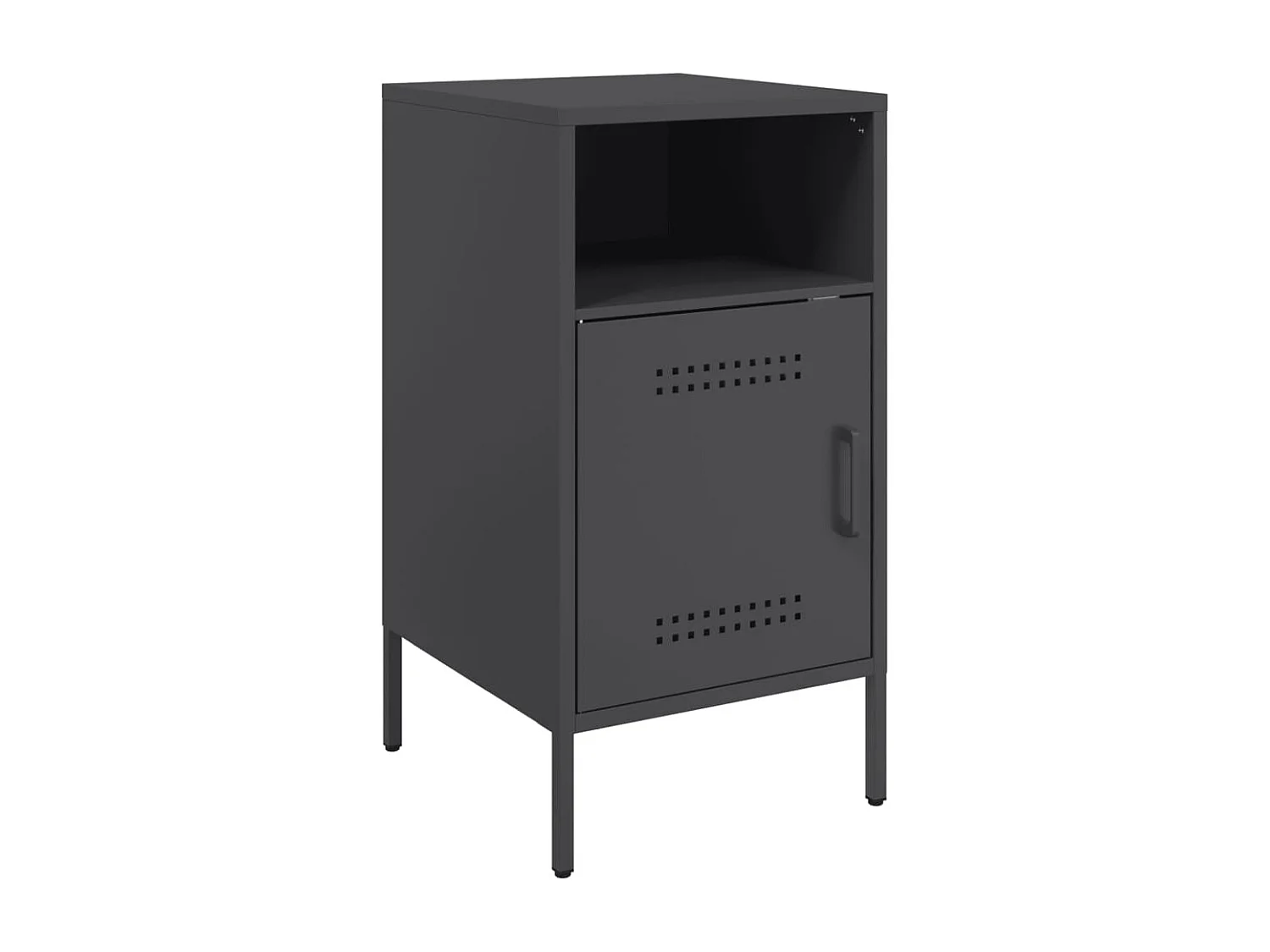 Tables de chevet 2 pièces noir 36x39x68 cm acier laminé à froid