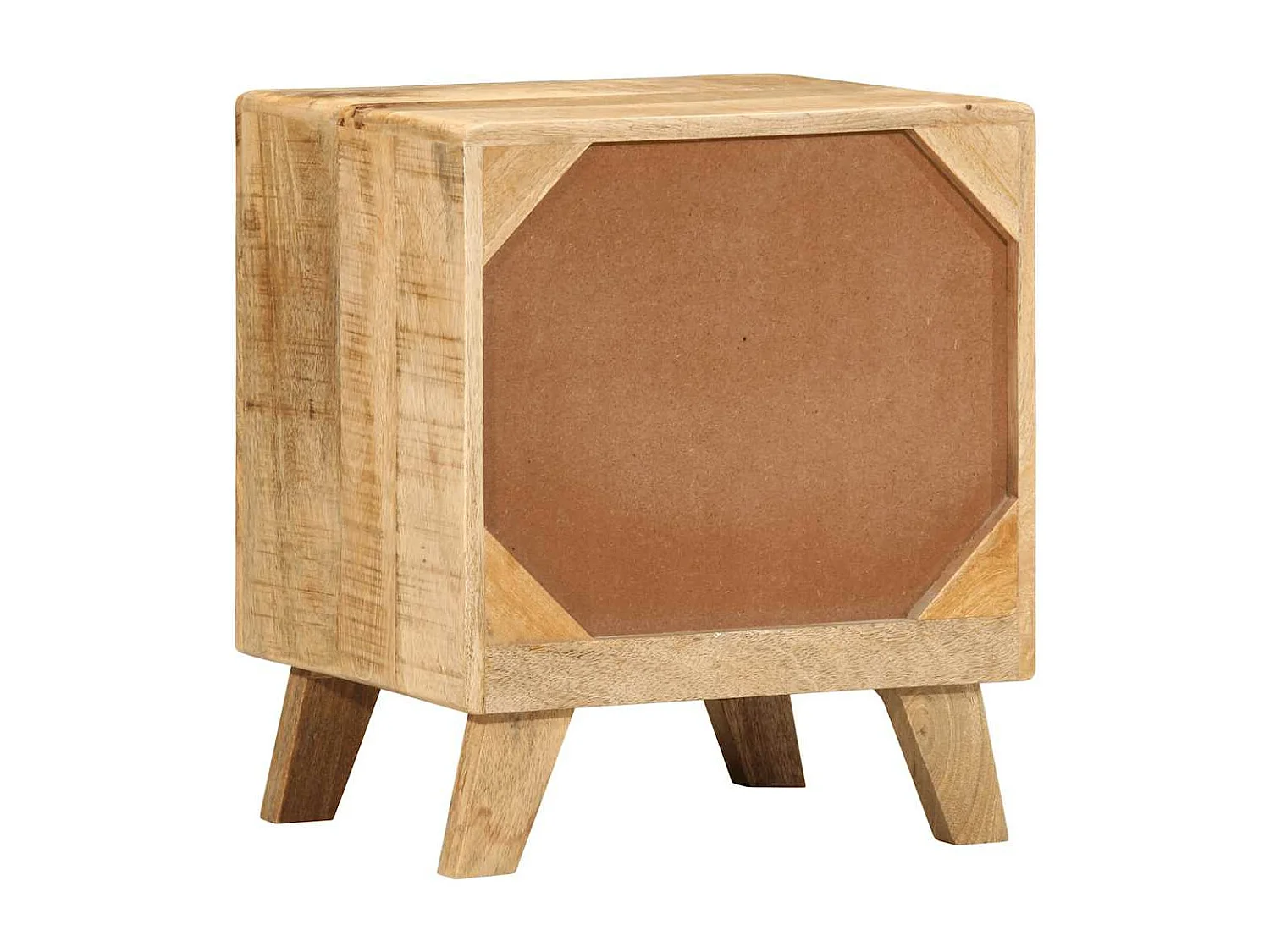 Mesilla de noche 2 unidades 40x32x46 cm madera mango rugosa