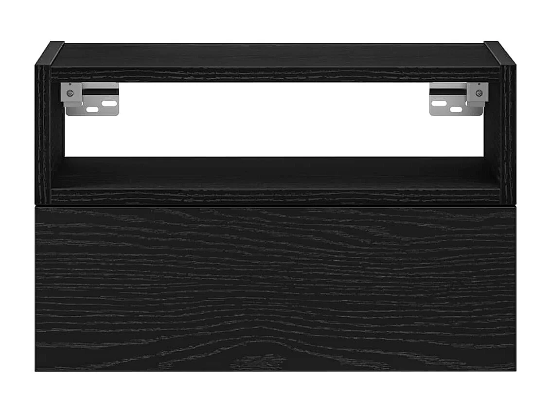 Mesa de cabeceira de parede 45x26x28,5 cm preto