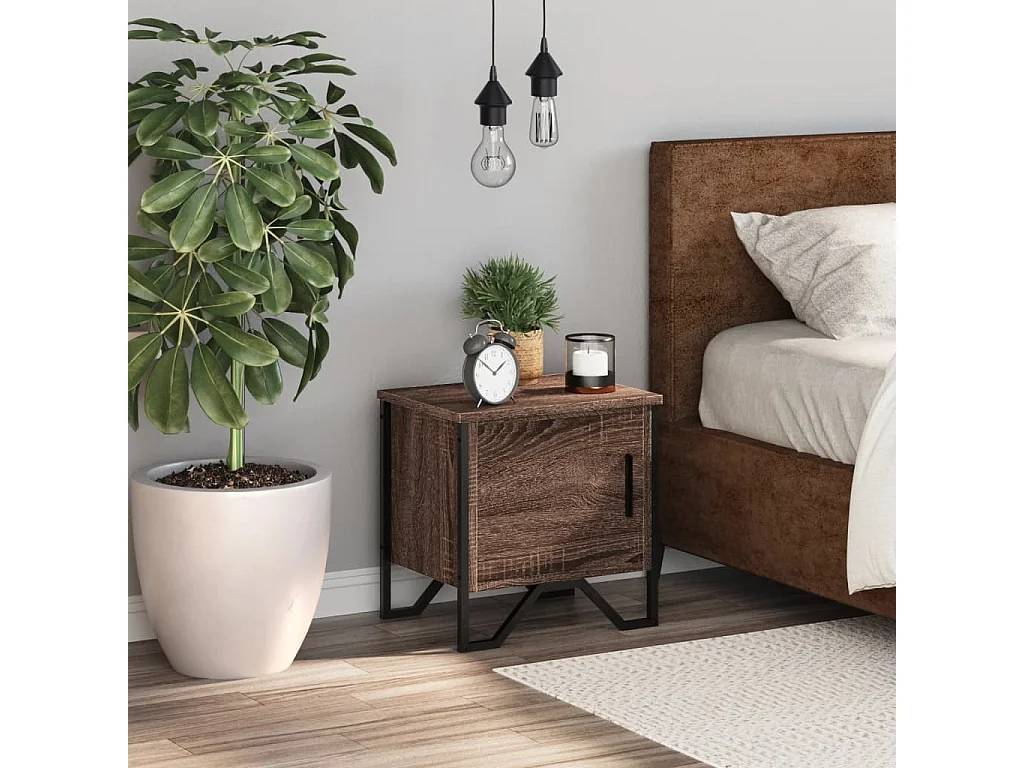 Mesa de cabeceira 40x30x40 cm contraplacado carvalho castanho