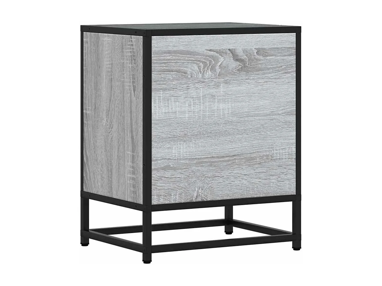 Tables de chevet 2 pièces sonoma gris bois d'ingénierie et métal