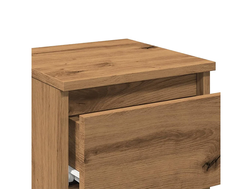 Nachtkastjes 2 st 30x30x40cm bewerkt hout artisanaal eikenkleur