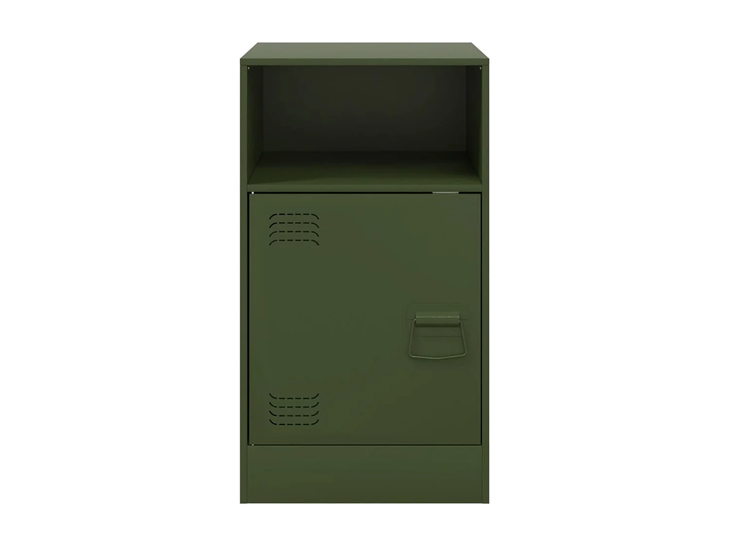 Table de chevet vert olive 34,5x39x62 cm acier