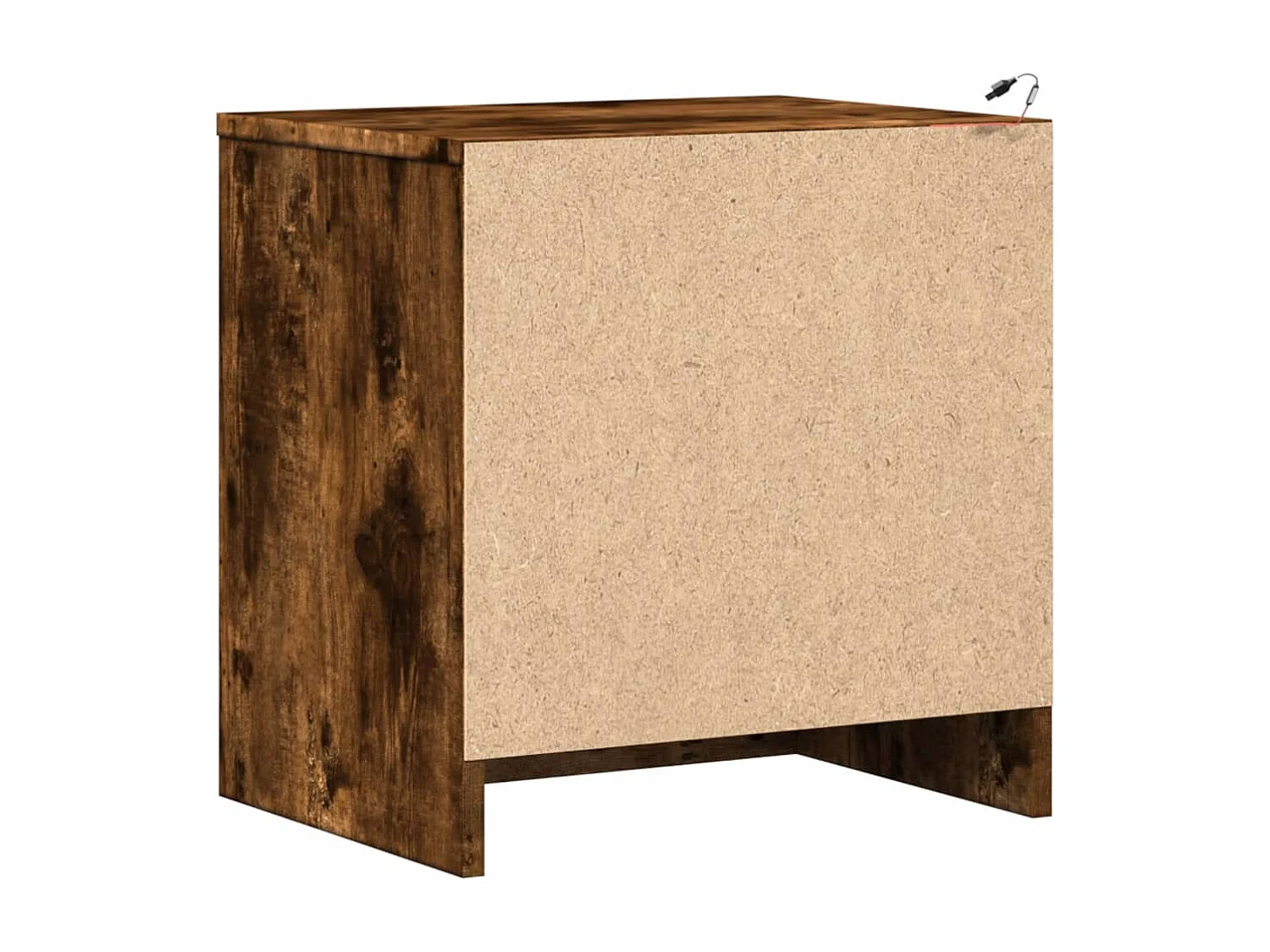 Table de chevet et lumières LED chêne fumé bois d'ingénierie