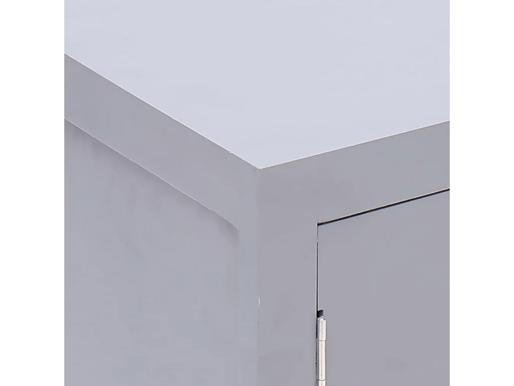 Mesita de noche madera de Paulownia gris 38x28x52 cm