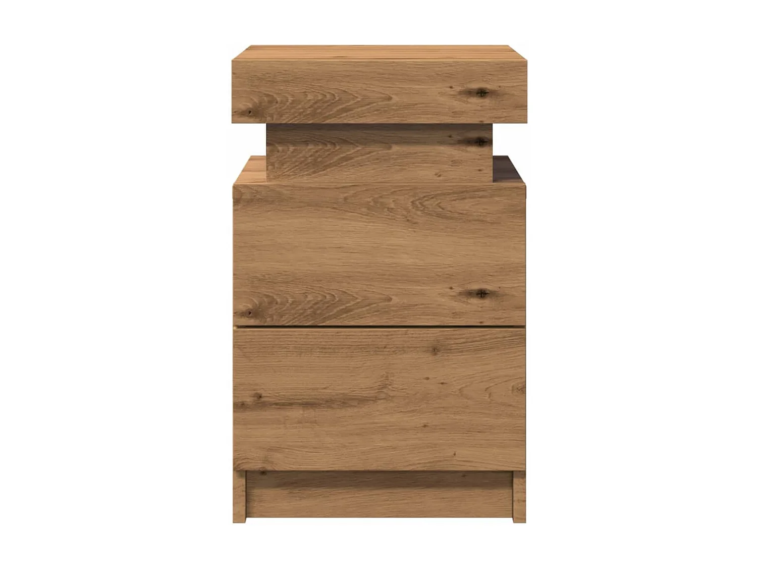 Nachtkastje met LED 35x39x55 cm bewerkt hout artisanaal eiken