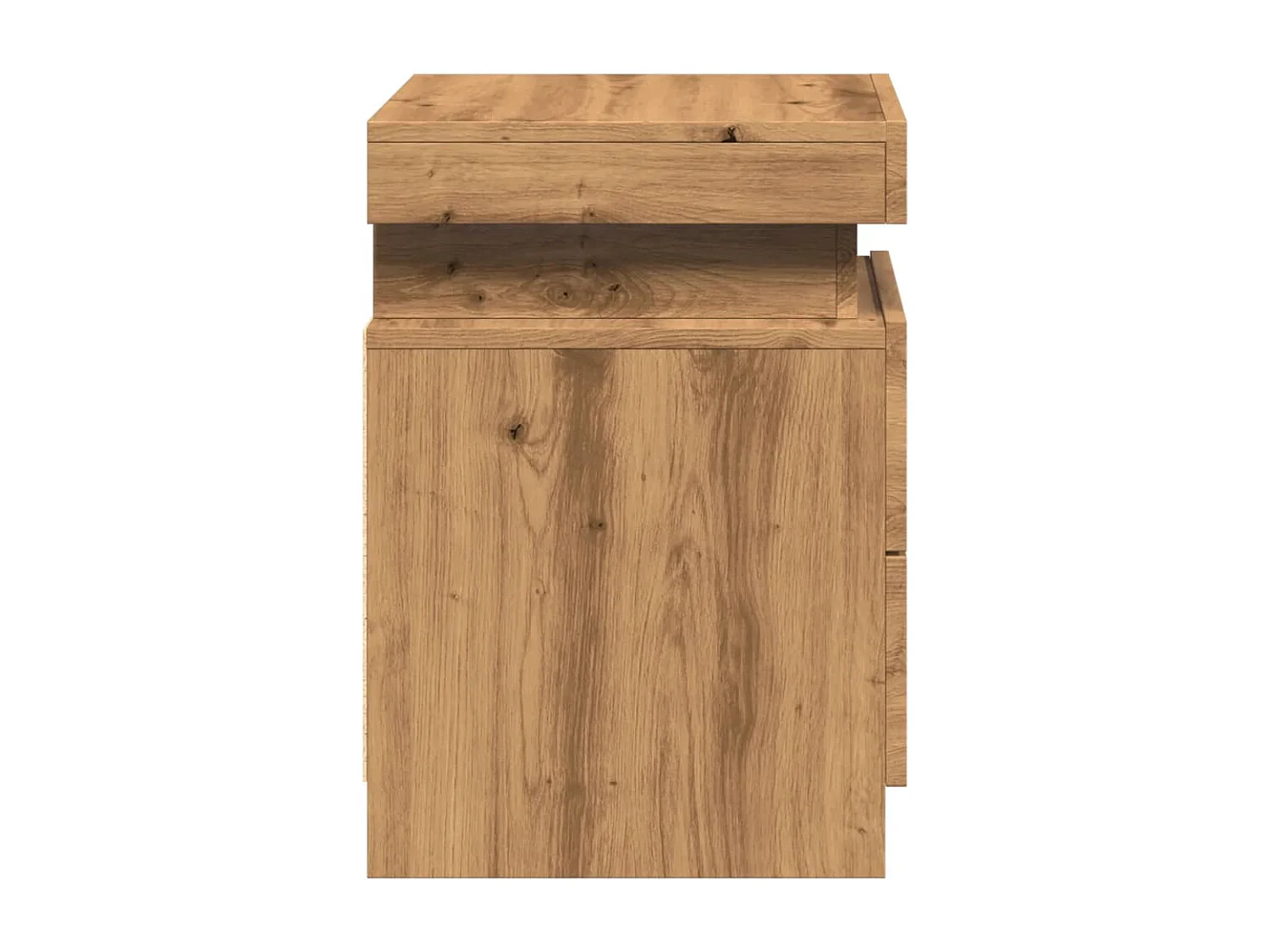 Table de chevet avec LED chêne artisanal bois d'ingénierie