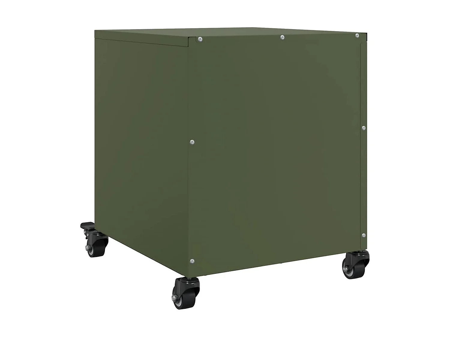 Tables de chevet 2 pièces vert olive 36x39x43,5 cm acier