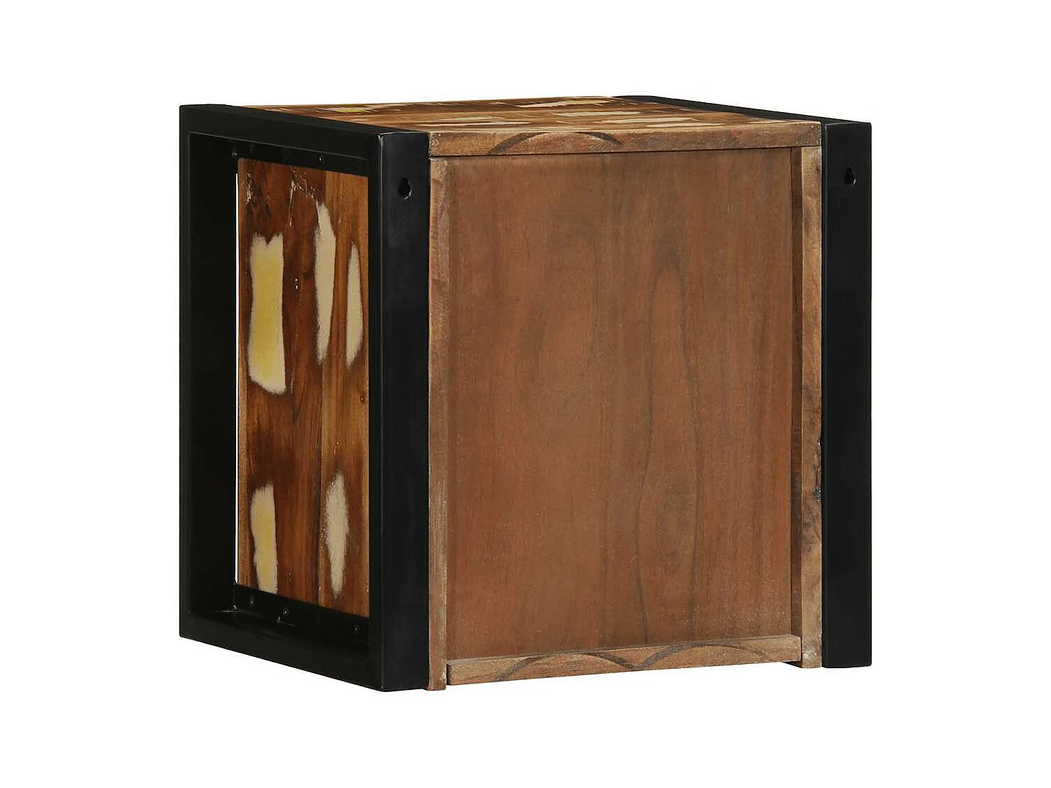 Mesilla de noche multicolor 40x35x40 cm madera maciza reciclada