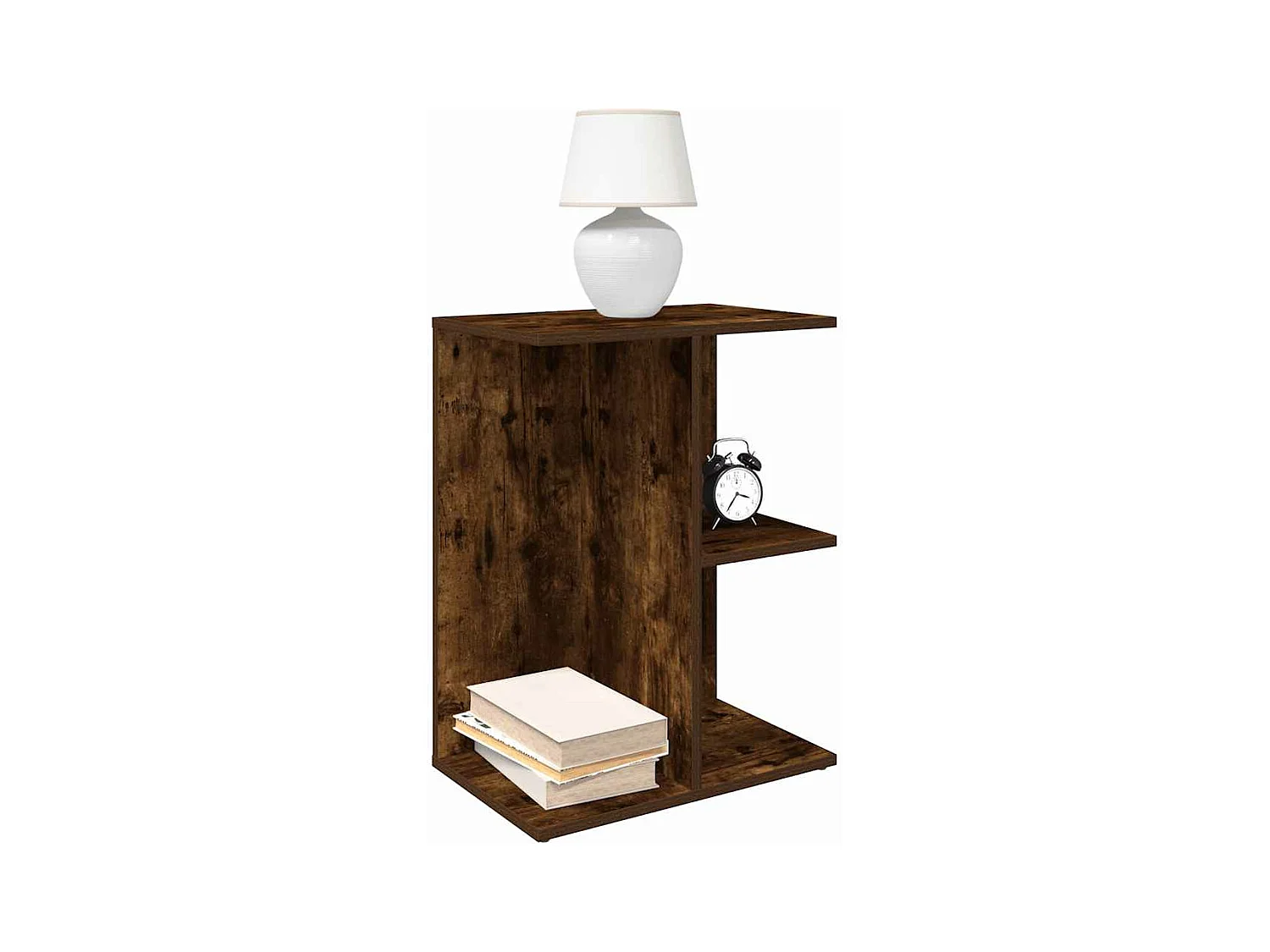 Table de chevet chêne fumé 46,5x29x61 cm bois d'ingénierie
