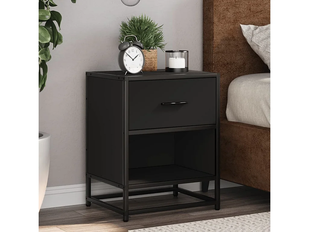 Nachtkastjes 2 st 40x31x50 cm bewerkt hout zwart