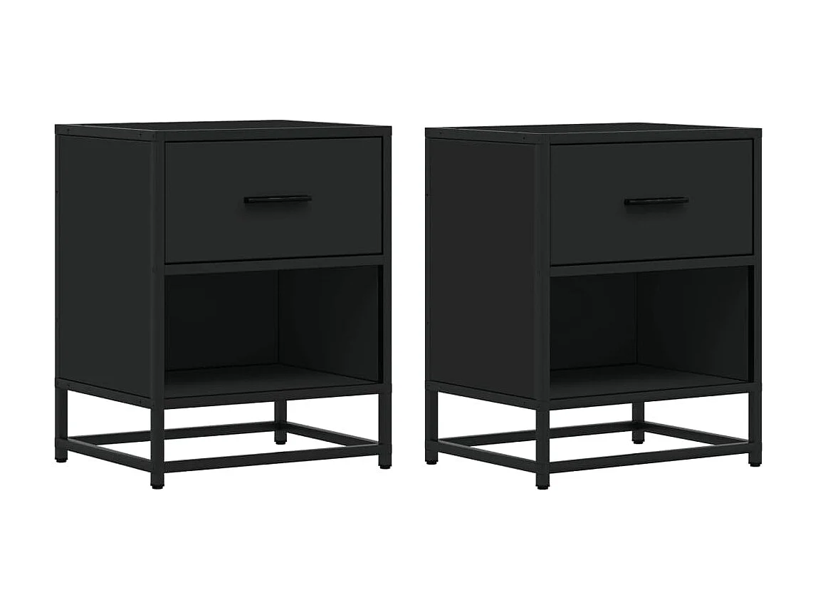 Nachtkastjes 2 st 40x31x50 cm bewerkt hout zwart