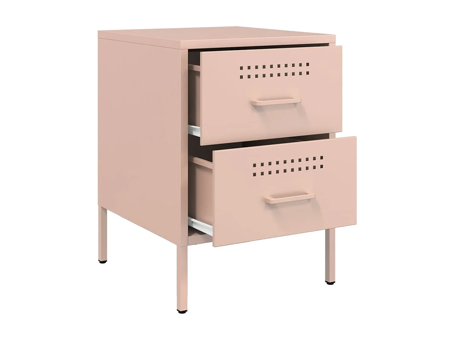 Table de chevet rose 36x39x50,5 cm acier