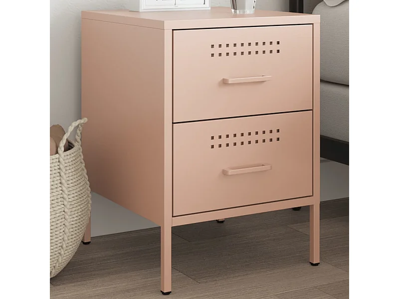 Mesa de cabeceira 36x39x50,5 cm aço rosa