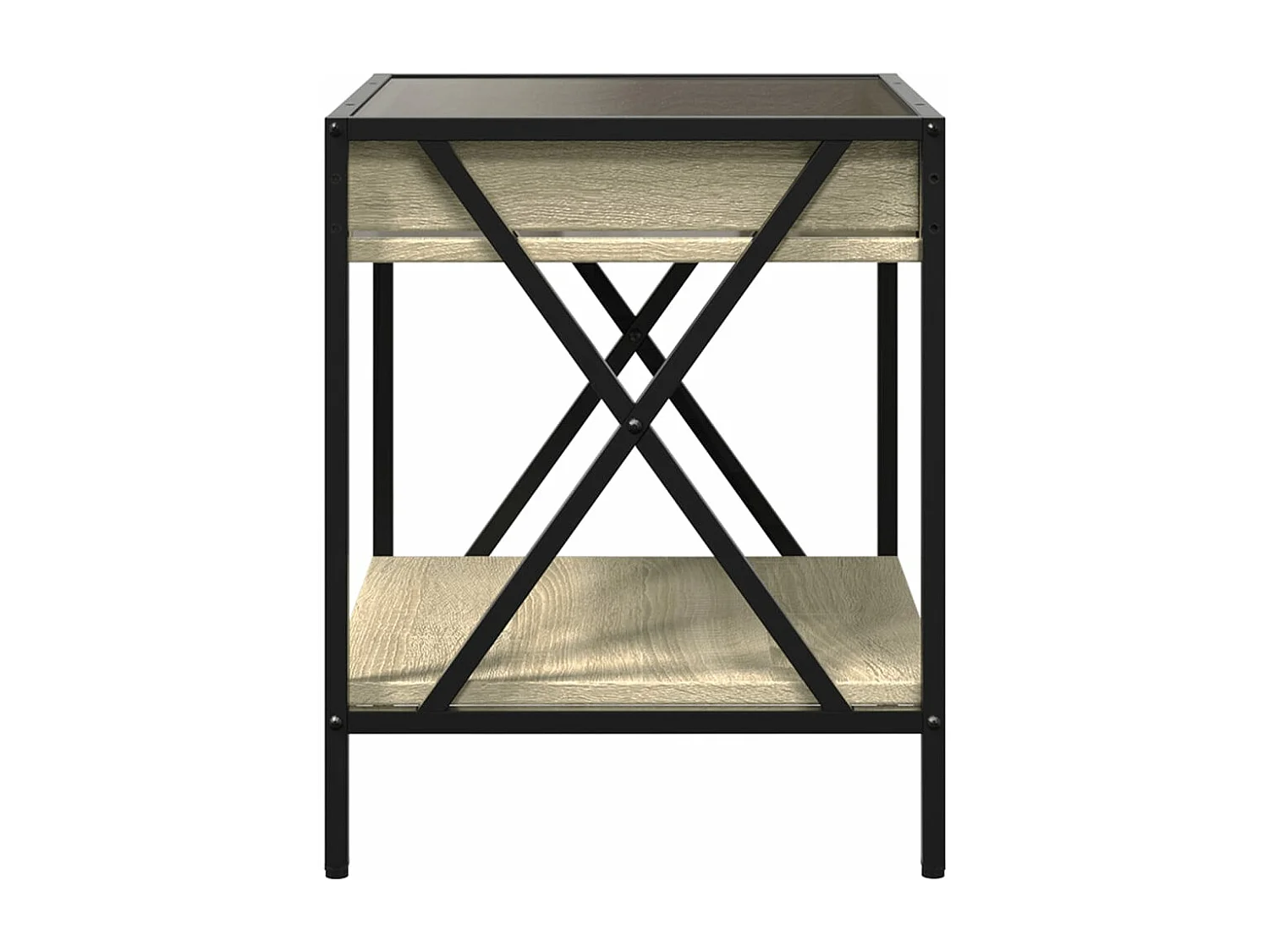 Table de chevet avec LED infini chêne sonoma 40x40x49 cm