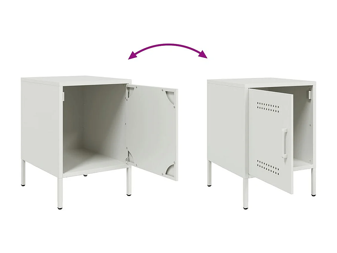 Table de chevet blanc 36x39x50,5 cm acier