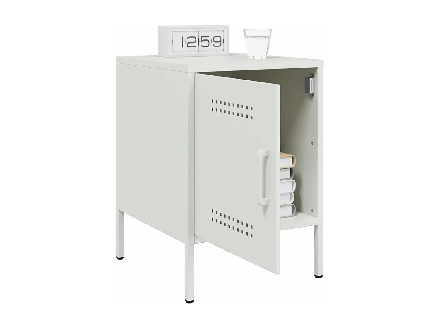 Table de chevet blanc 36x39x50,5 cm acier