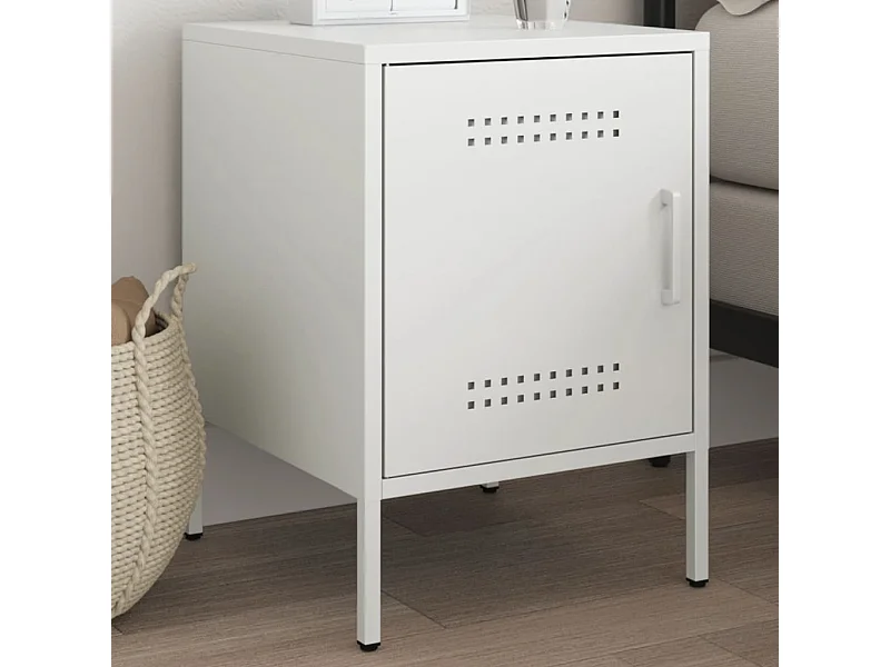 Mesa de cabeceira 36x39x50,5 cm aço branco