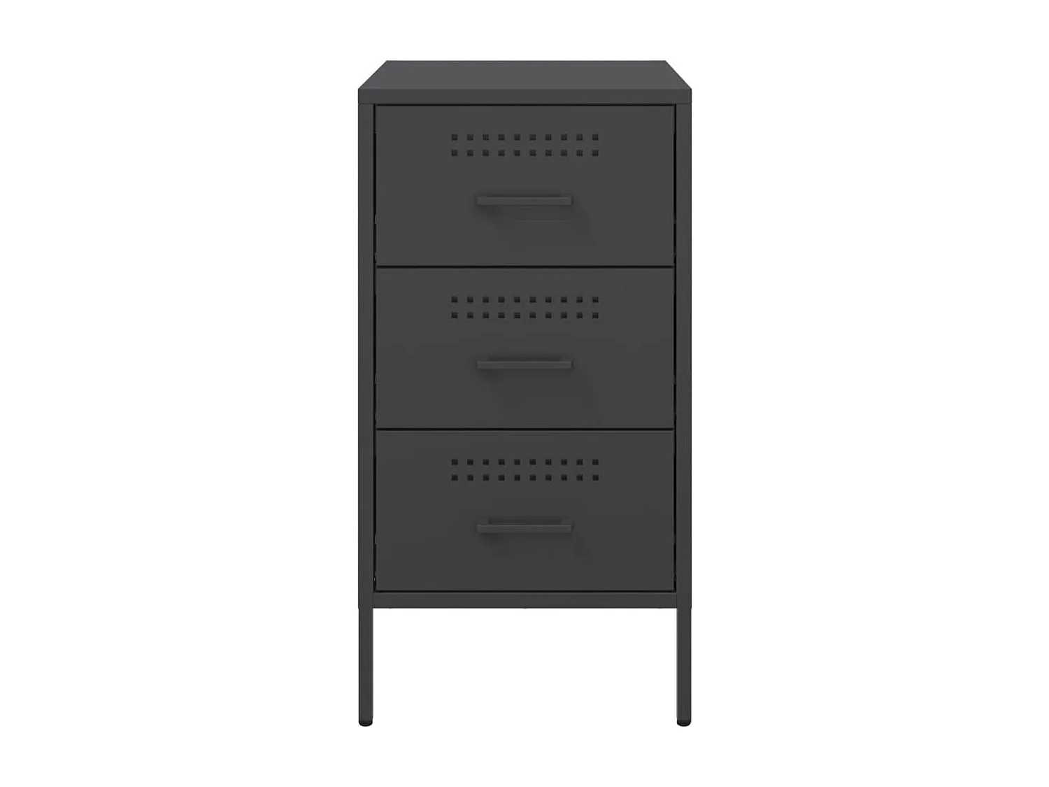 Table de chevet noir 36x39x68 cm acier laminé à froid