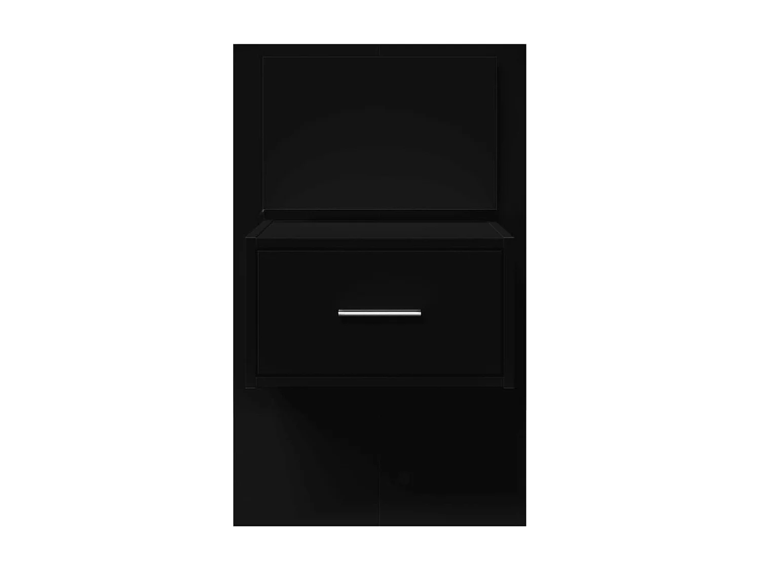 Mesa de cabeceira de parede com luzes LED preto