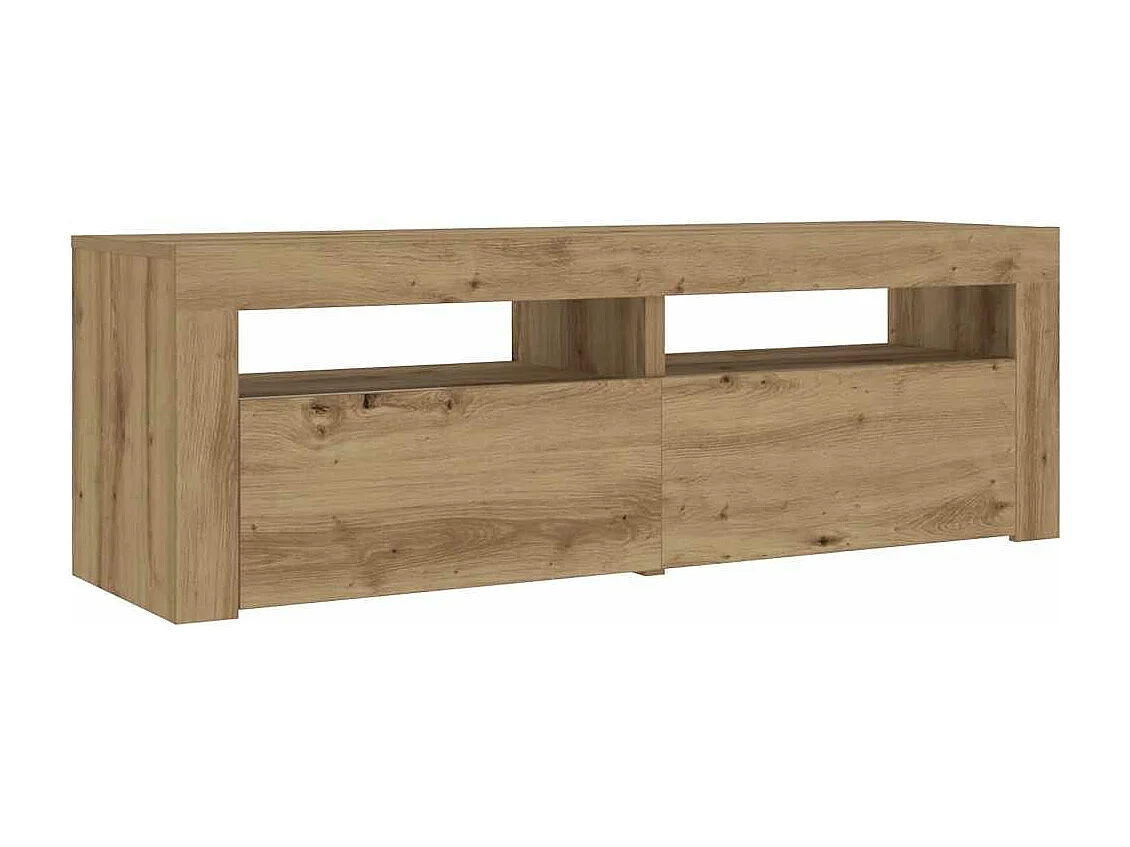 Tables de chevet 2 pièces avec LED chêne artisanal 60x35x40 cm