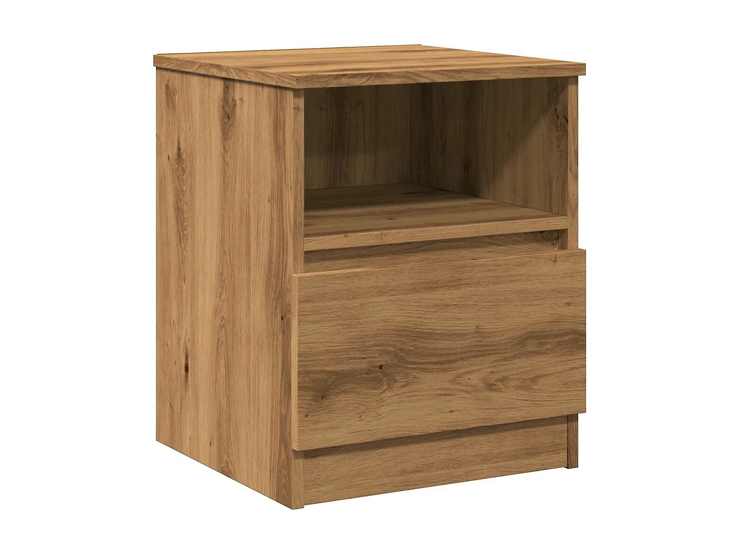 Nachtkastjes 2 st 40x40x50 cm bewerkt hout artisanaal eiken