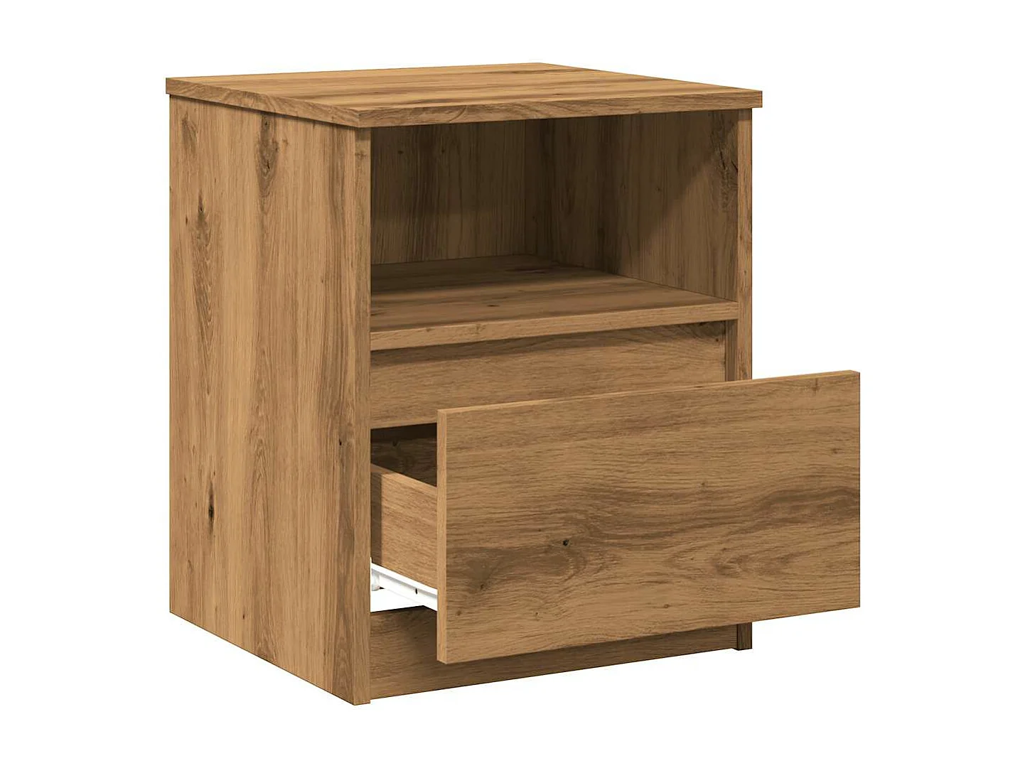 Nachtkastjes 2 st 40x40x50 cm bewerkt hout artisanaal eiken