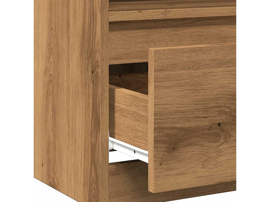 Nachtkastjes 2 st 40x40x50 cm bewerkt hout artisanaal eiken