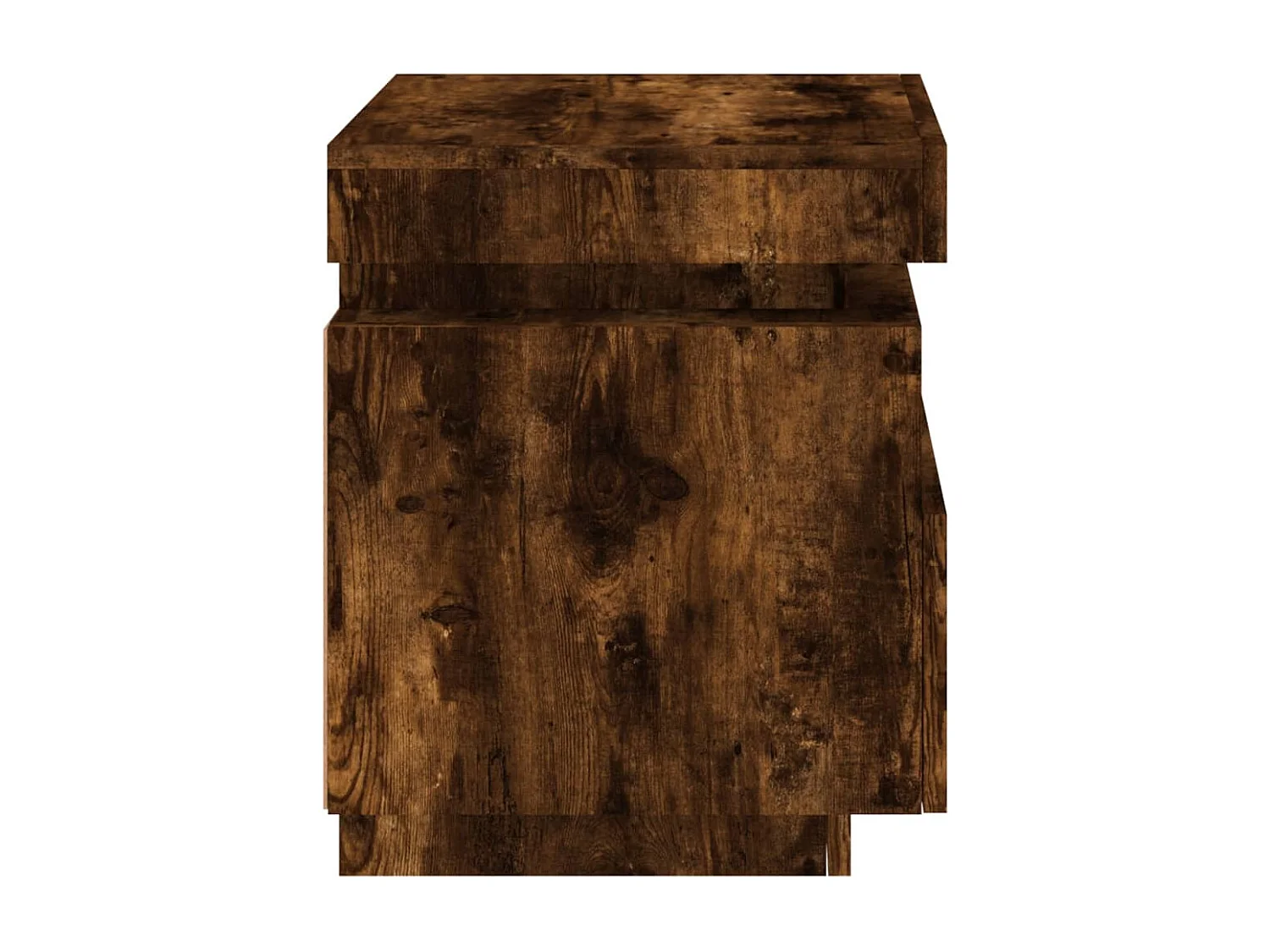 Nachtkastje met LED-verlichting 40x39x48,5 cm gerookt eiken
