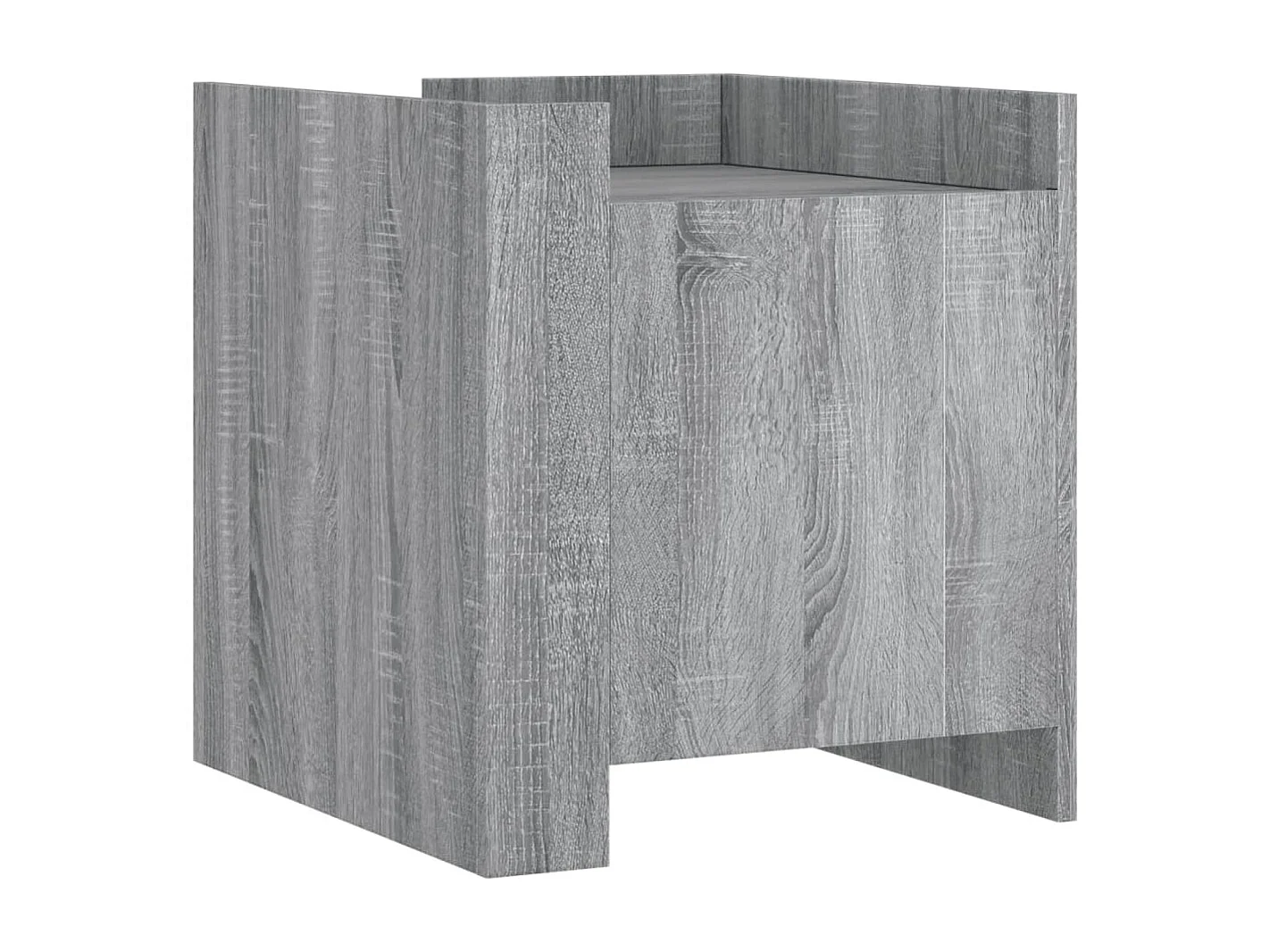 Nachtkastje 45x50x50 cm bewerkt hout grijs sonoma eikenkleurig