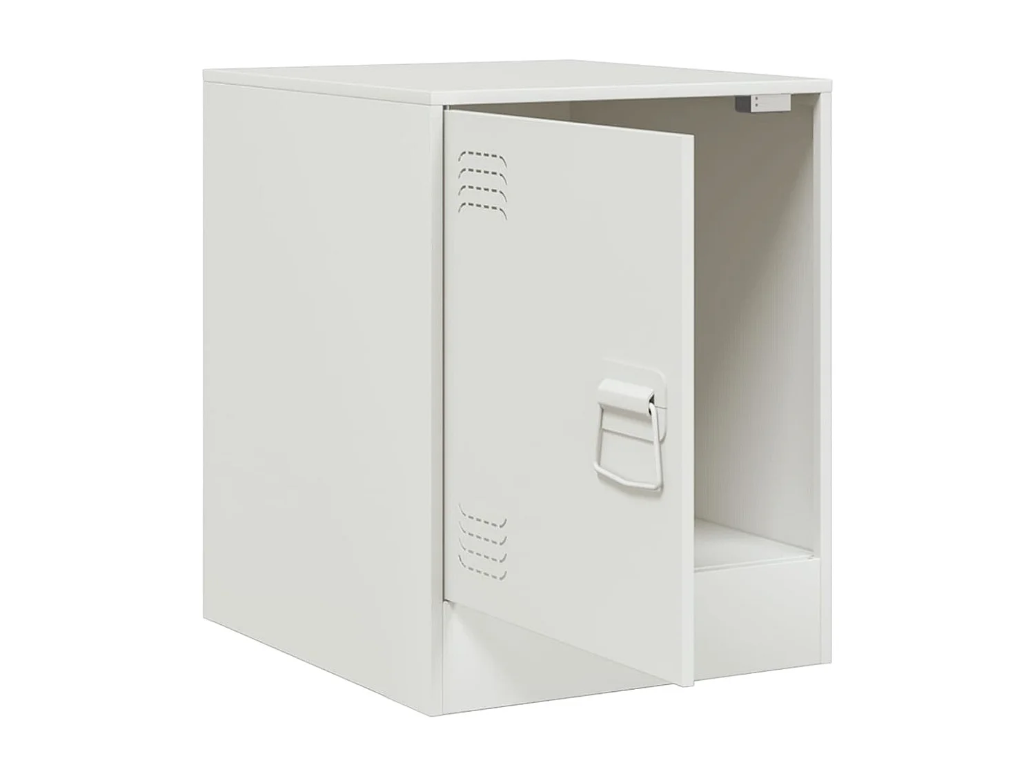 Table de chevet blanc 34,5x39x44 cm acier