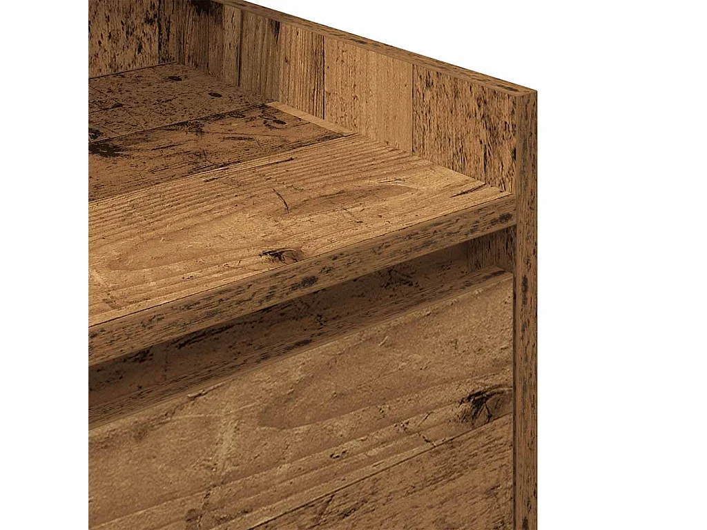 Table de chevet avec 2 tiroirs vieux bois 38x34x80 cm