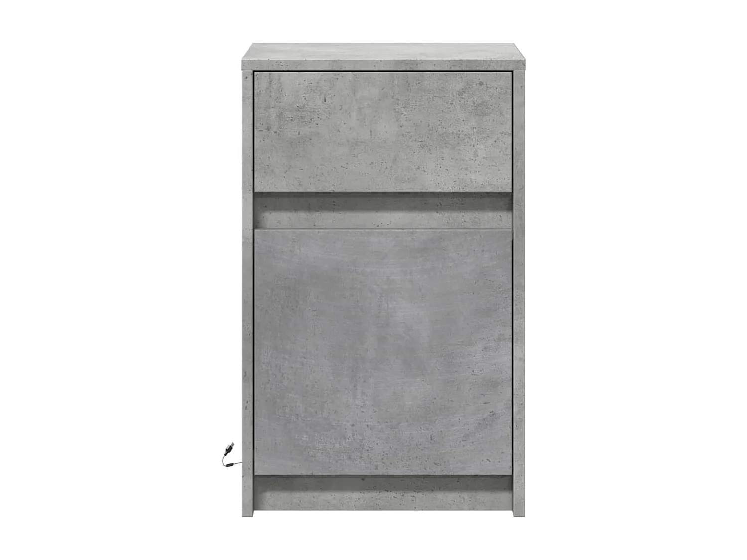 Tables de chevet et lumières LED 2 pièces gris béton