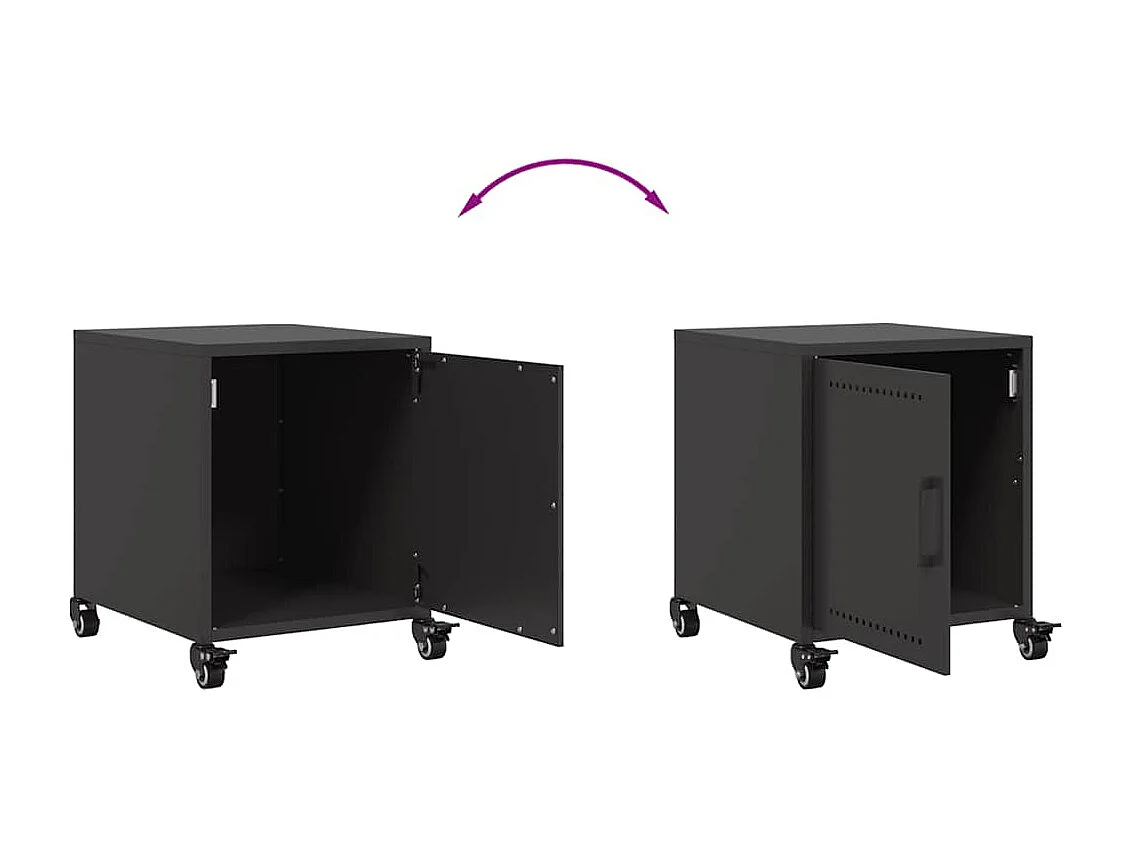 Table de chevet noir 36x39x43,5 cm acier