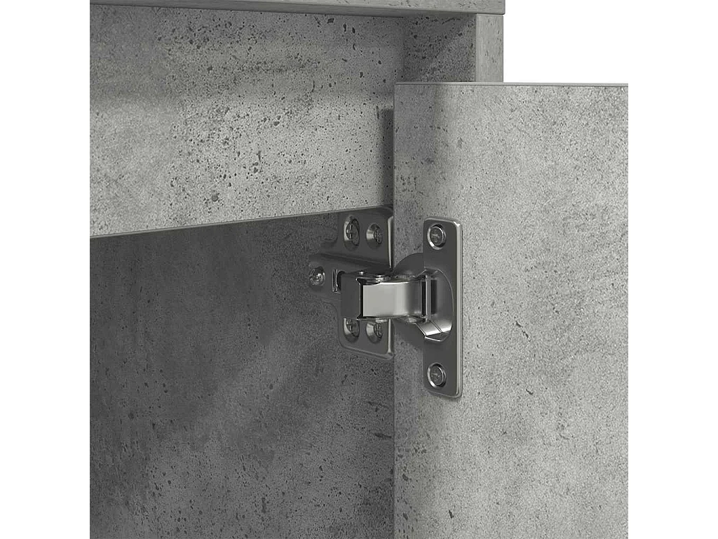 Table de chevet avec lumières LED gris béton 38x34x50 cm