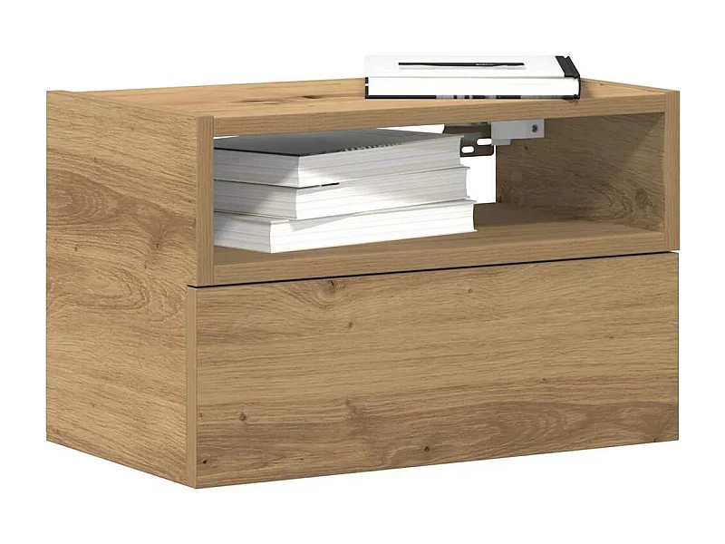 Mesa de cabeceira de parede 45x26x28,5cm cor carvalho artisiano