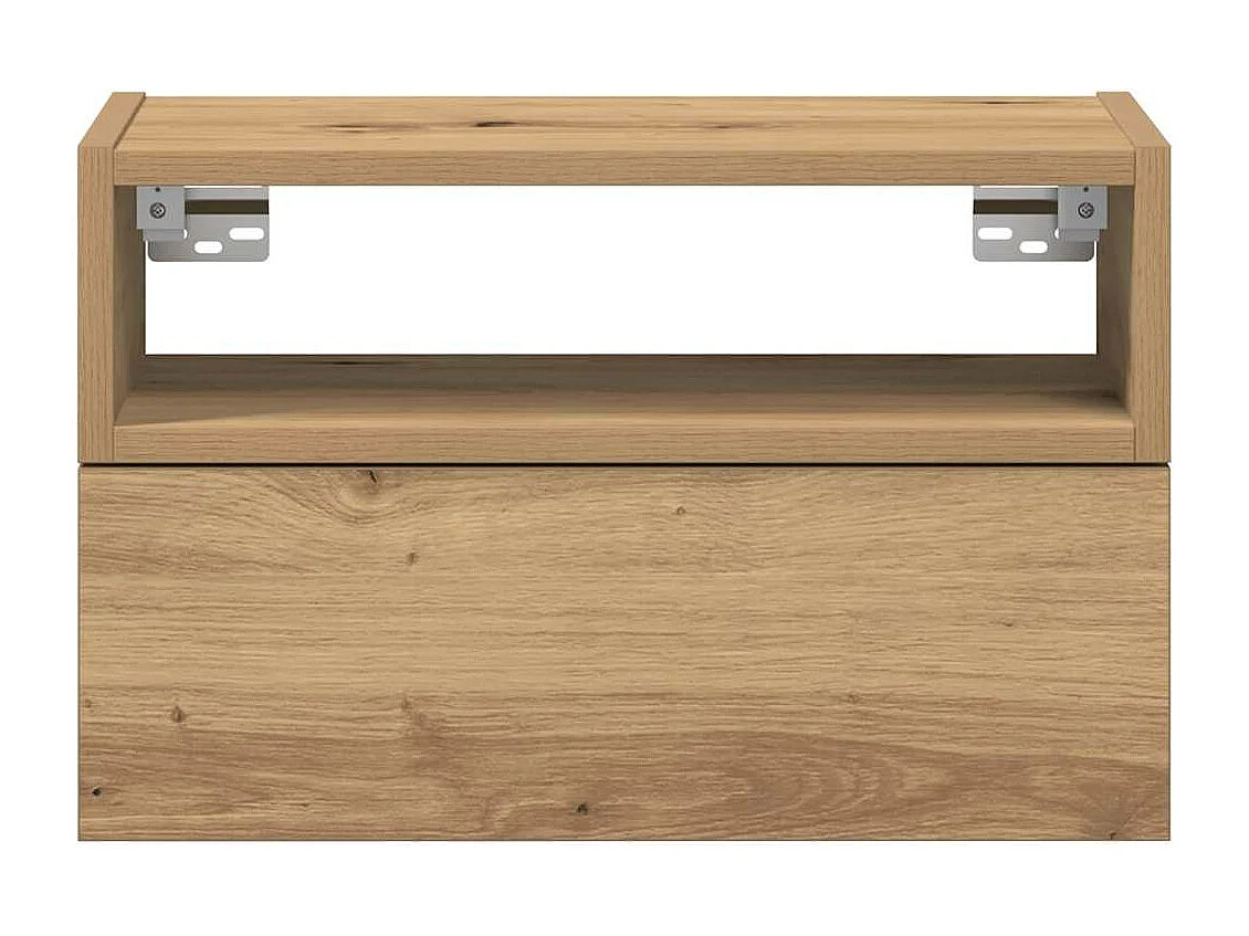 Table de chevet murale chêne artisanal 45x26x28,5 cm