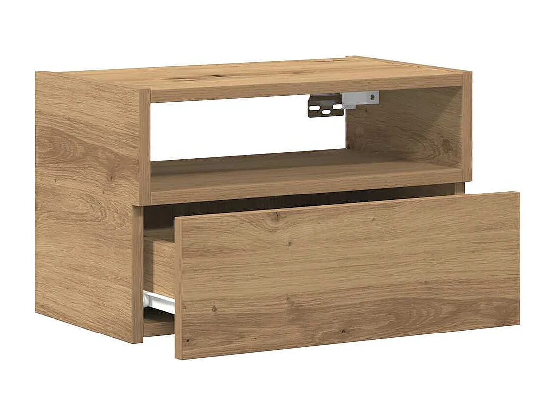 Table de chevet murale chêne artisanal 45x26x28,5 cm